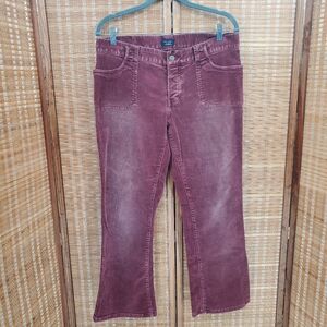 ♤ Vintage Abercrombie & Fitch Burgundy Low Rise Wide Leg Corduroy Jeans Size 10